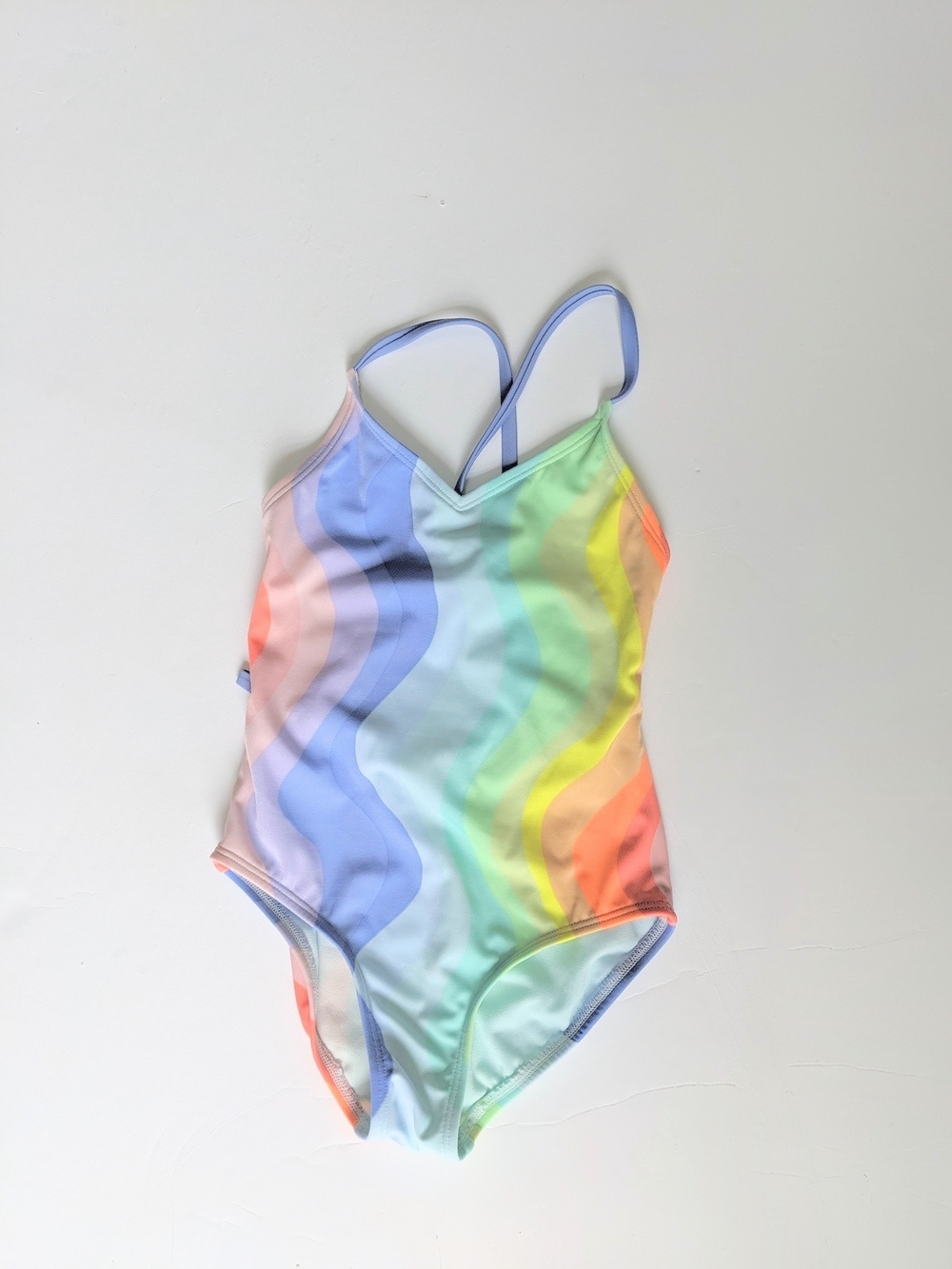 Art Class Girls Rainbow Wave One-Piece Swimsuit